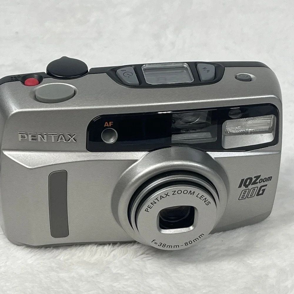 Pentax IQZoom 80G 35mm Point & Shoot Film Camera Bundle Case Manual Tested